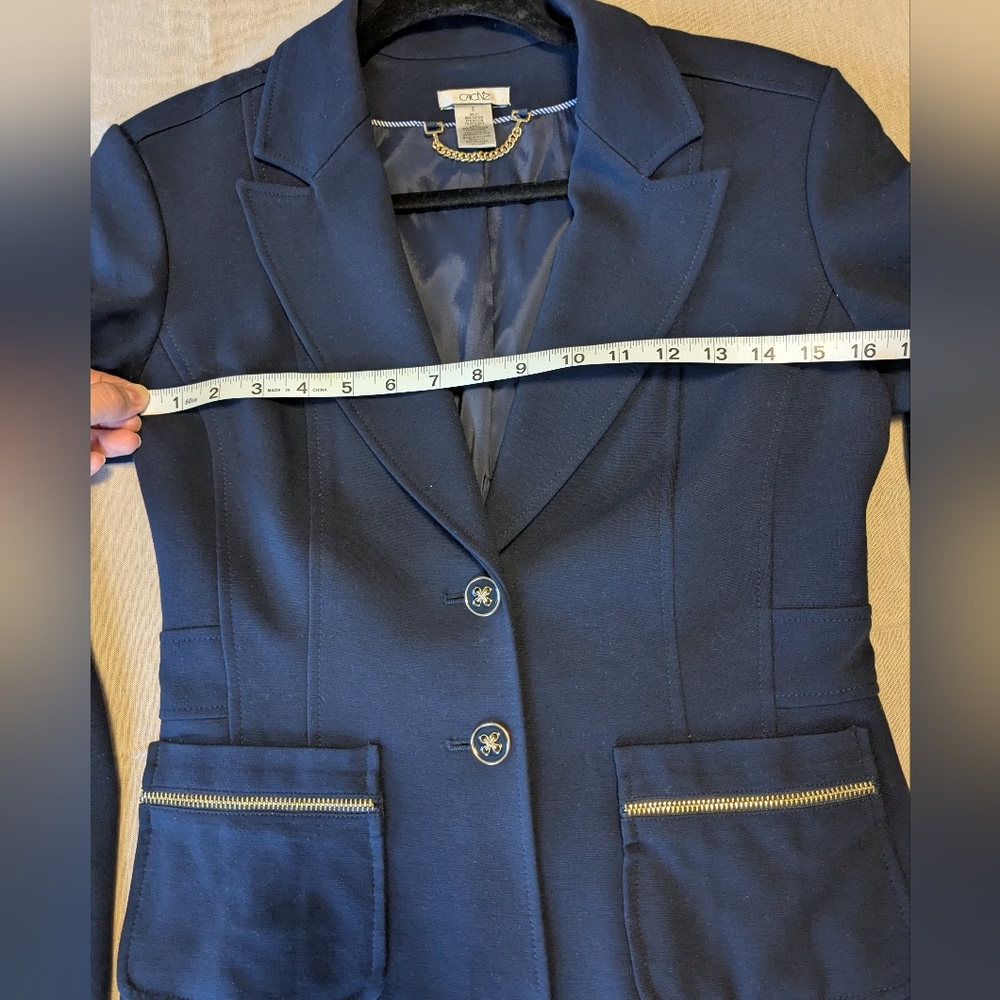 Cache Women's Navy Blazer with Gold Accents - Picture 7 of 9